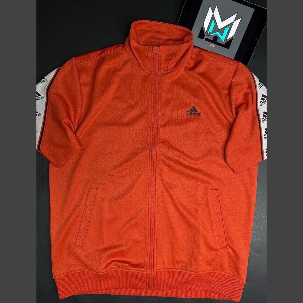 Adidas Taped Short Sleeve Track Top Men’s Sizes IB8414 Red